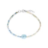 Bratara cu pietre naturale si argint Light Blue