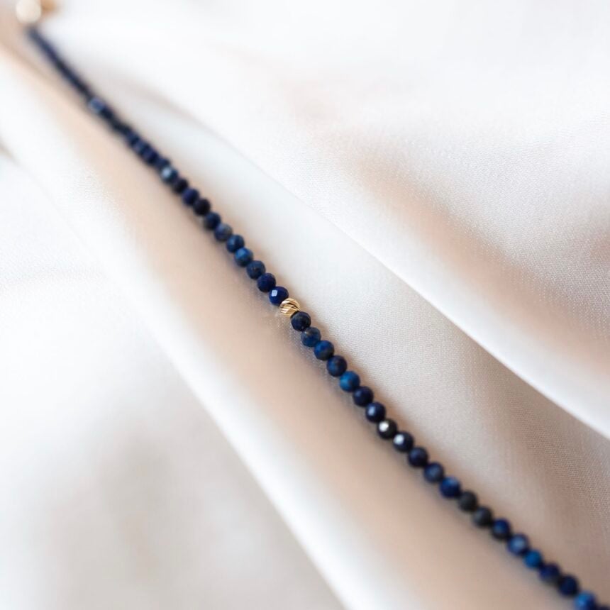 Bratara cu pietre naturale si aur Blue Aura 2 Bratara cu pietre naturale si aur 14K Blue Aura