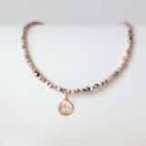 COLIER CU PIETRE NATURALE SI AUR 14K HALO1 Colier cu pietre naturale si aur 14K Halo
