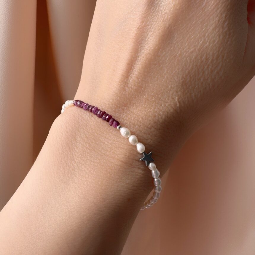 Bratara argint Ruby Love pearl2 Bratara din argint 925 Ruby Love Pearl