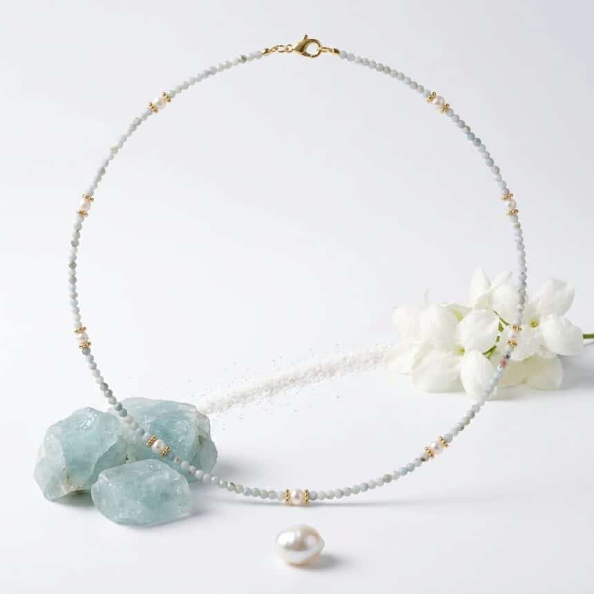 Colier din argint 925 Aqua pearl