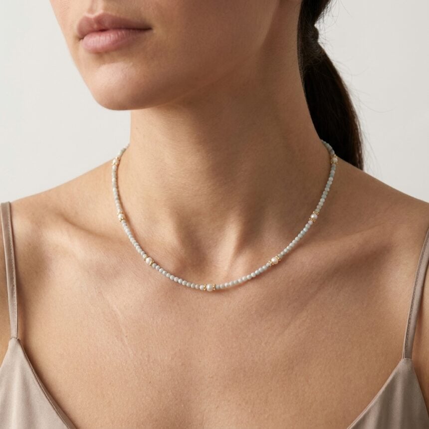Colier din argint 925 Aqua pearl