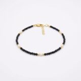 Bratara de picior din argint 925 aurit Eden Noir