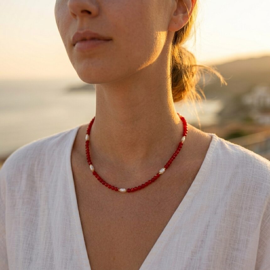 Colier din argint 925 aurit Eden Coral