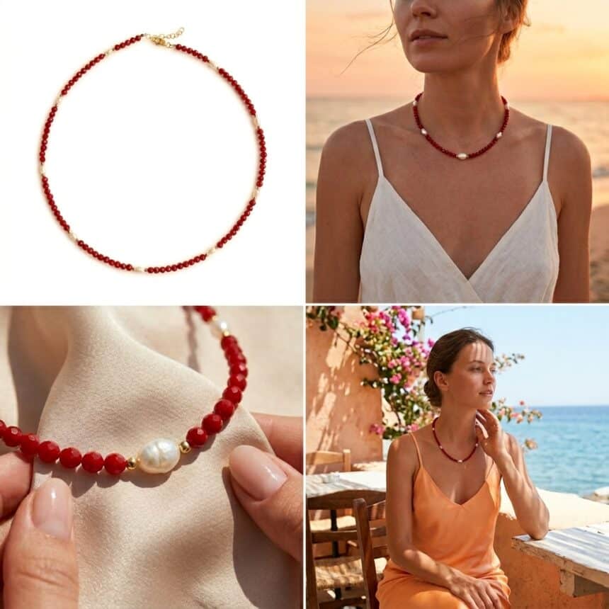 Colier din argint 925 aurit Eden Coral
