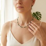 Colier din argint 925 aurit Eden Malachite