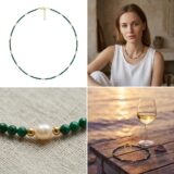 Colier din argint 925 aurit Eden Malachite