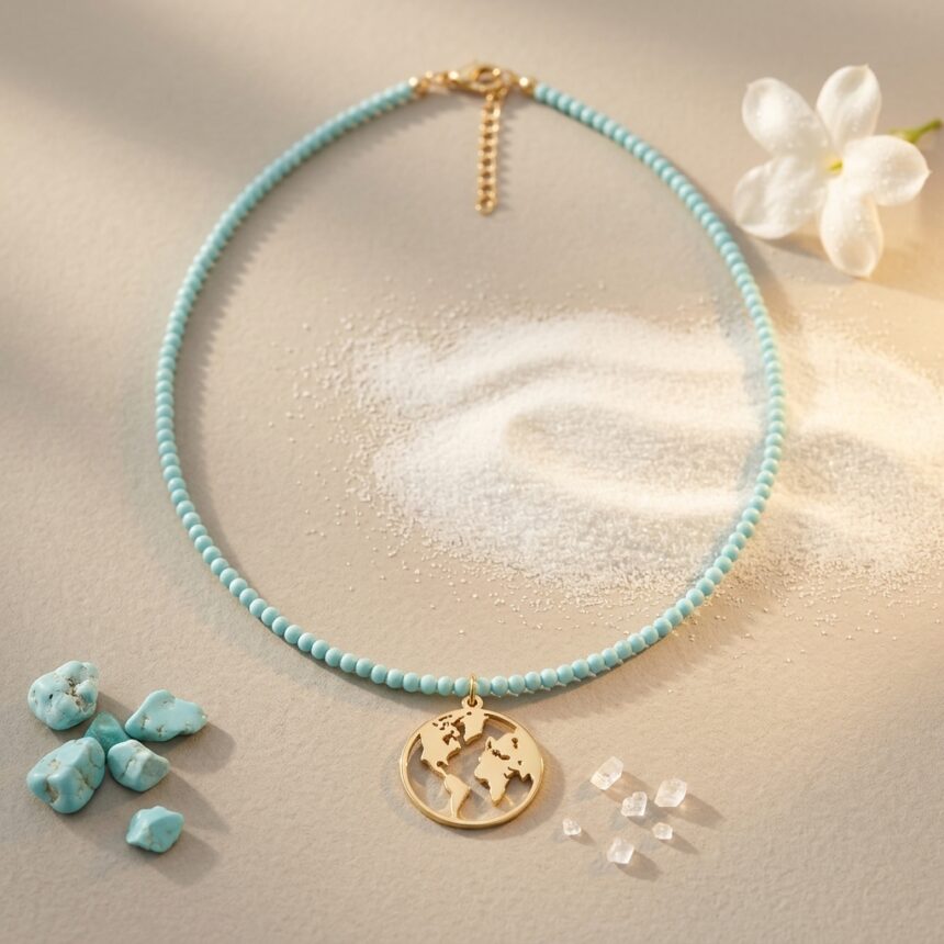 Colier din argint aurit Wanderlust2 Colier din argint 925 aurit Wanderlust