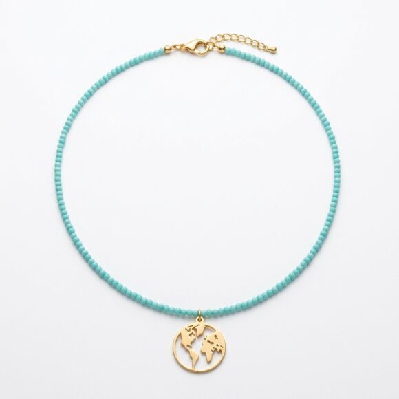 Colier din argint aurit Wanderlust3 Colier din argint 925 aurit Wanderlust