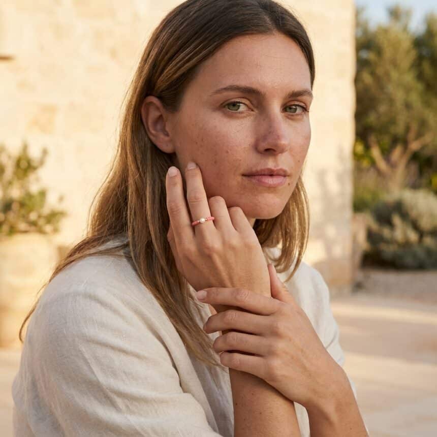 Inel cu pietre si argint 925 aurit Eden Blush