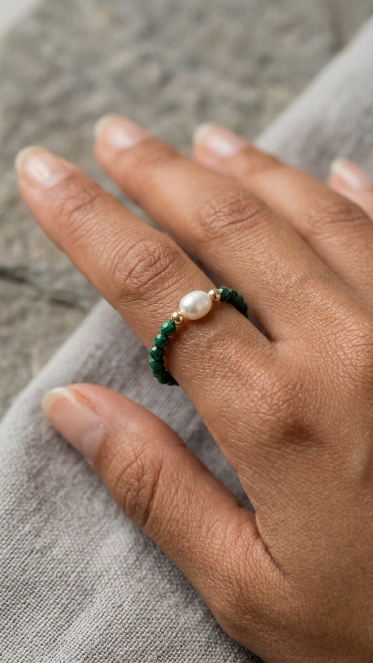 Inel din argint Eden Malachite2 Inel cu pietre si argint 925 Eden Malachite