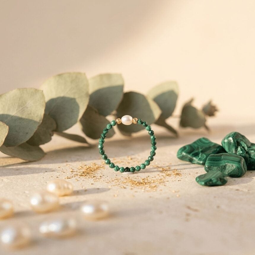 Inel din argint Eden Malachite4 Inel cu pietre si argint 925 Eden Malachite