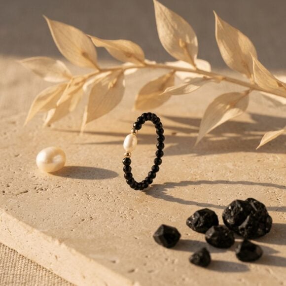 Inel din argint Eden Noir6 Inel cu pietre si argint 925 Eden Noir