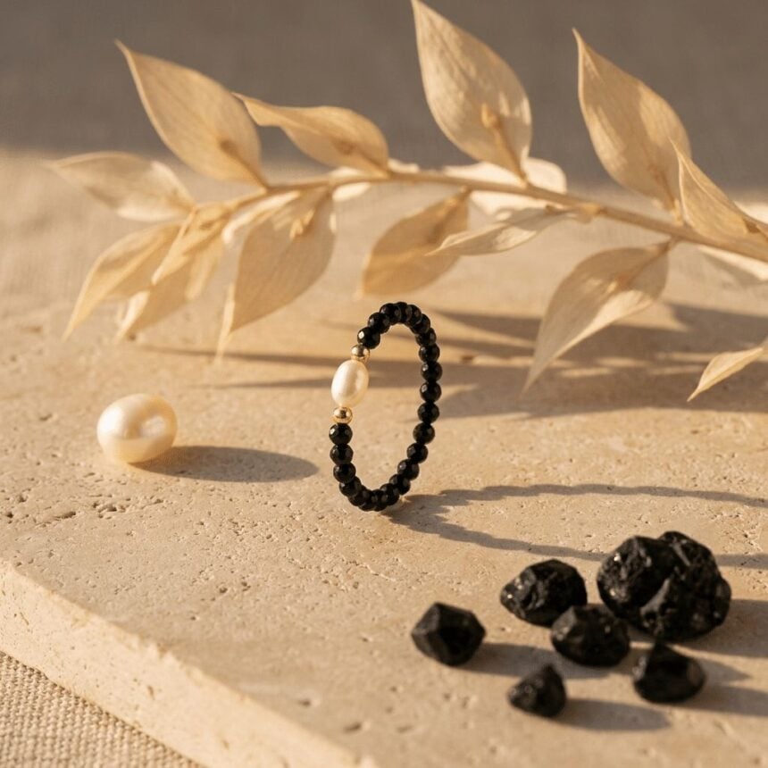 Inel din argint Eden Noir6 Inel cu pietre si argint 925 Eden Noir