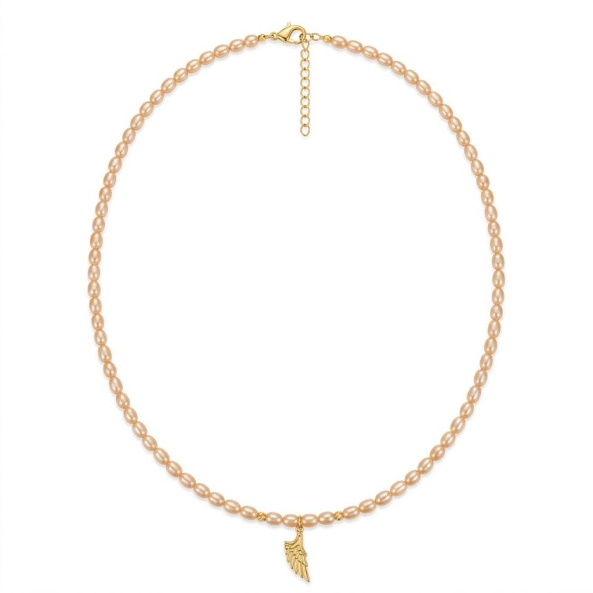 Colier cu perle si argint 925 aurit Divine1 Colier cu perle si argint 925 aurit Divine