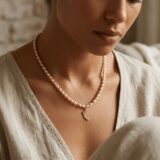 Colier cu perle si argint 925 aurit Divine2 Colier cu perle si argint 925 aurit Divine